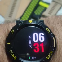 Отличен Amazfit Watch T-Rex 2 , GPS, батерия 20 дни+4 каишки+протектор, снимка 10 - Смарт гривни - 43306152