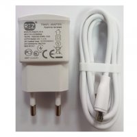 Мрежово зарядно устройство REZ, модел RE-10, 2.1 A, 2 в 1 USB+Data cable+Кабел Micro USB, снимка 2 - Оригинални зарядни - 28101806