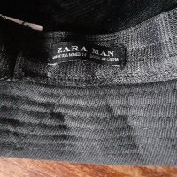 шапка тип бомбе мъжка Zara Man размер М, черна, плътен качествен плат в черно, снимка 3 - Шапки - 43536163