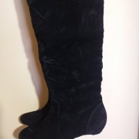 Дам.ботуши-/изк.велур/-чизми-№39-цвят-черен. Закупени от Италия., снимка 8 - Дамски ботуши - 22315371