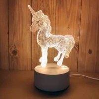 Холограмна 3D LED нощна лампа, снимка 3 - Лед осветление - 42946336