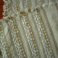 Стар тъкан ленен плат с ресни, покривка, кенар, месал(8.5), снимка 1 - Антикварни и старинни предмети - 43707134