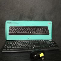 Клавиатура Logitech K120/счупено краче/+ мишка, снимка 1 - Клавиатури и мишки - 27228402
