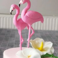 Фламинго на клечка пластмасов топер фигурка за торта , снимка 2 - Други - 35471472