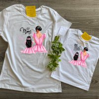 Комплект еднакви тениски за майка и дъщеря , снимка 1 - Тениски - 36898724
