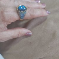 Стилен дамски пръстен със син камък, снимка 5 - Пръстени - 37107275