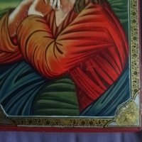 Икона Исус Христос 300х205мм дърво темпера сертификат Огнян Механджиев, снимка 4 - Икони - 39456053