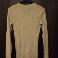 Плетена сива блузка с дълги ръкави, мека, комфортна, вертикален рипс, предаващ елегантност, открито , снимка 6 - Блузи с дълъг ръкав и пуловери - 37455382