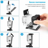 Водоустойчив корпус за GoPro Hero 8 Black, Прозрачен, снимка 5 - Чанти, стативи, аксесоари - 27787457