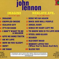 Компакт дискове CD John Lennon – Imagine / Menlove Ave, снимка 2 - CD дискове - 35250463