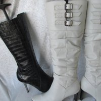 КАТО НОВИ дамски 36 - 37 кожени ботуши- бели,естествена кожа, made in BRAZIL, снимка 6 - Дамски ботуши - 37486892