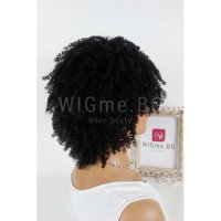 Kъдрава черна перука в афро стил Кая, снимка 4 - Аксесоари за коса - 34912985