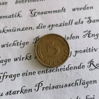 Монета - Германия - 5 пфенига | 1950г.; серия F, снимка 1 - Нумизматика и бонистика - 29057373