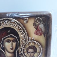 Икона на платно А5 на Пресвета Майка Богородица Закрилница - ръчна изработка . Модел Г. , снимка 7 - Икони - 37797086