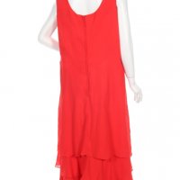 Дълга червена рокля за повод на волани, снимка 2 - Рокли - 33212926