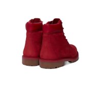 Червени кожени боти Timberland Premium , снимка 4 - Дамски боти - 44106197