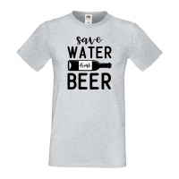 Мъжка тениска Save Water Drink Beer 1,Бира,Бирфест,Beerfest,Подарък,Изненада,Рожден Ден, снимка 5 - Тениски - 36387393