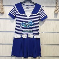 Нова детска моряшка рокличка с трансферен печат Делфини, 12-18 месеца, 7-8 години, снимка 11 - Детски рокли и поли - 29040118