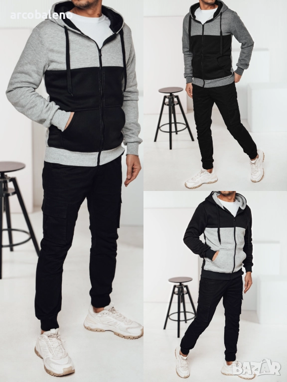 Мъжки суичър с цип и качулка, 3цвята , снимка 1