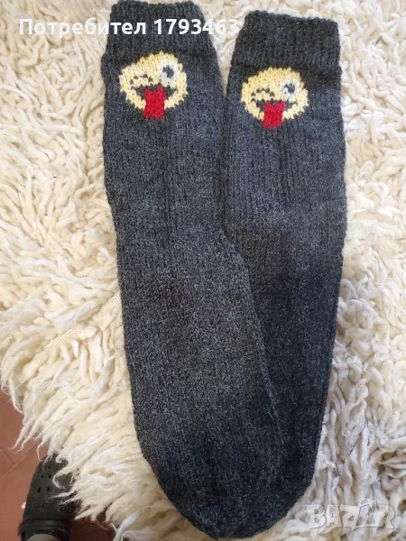 Ръчно плетени мъжки чорапи размер 44, снимка 1