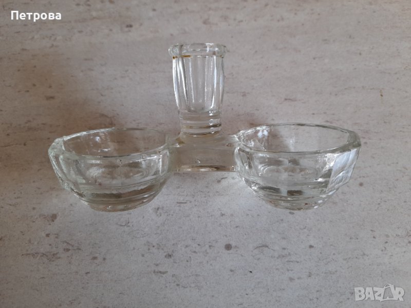 Ретро стъклена солница, снимка 1