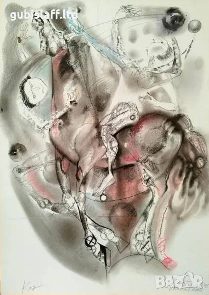 Картина, "Кон", худ. Олга Паскалева, 1985 г., снимка 1