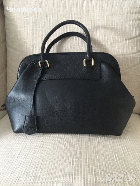 Черна дамска кожена чанта Fendi Selleria Adele Doctor's Bag, снимка 1