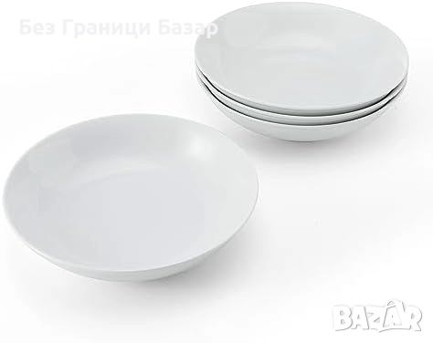 Нов Порцеланови Купи Mikasa 23см за Паста Микровълнова Сет 4 броя, снимка 1