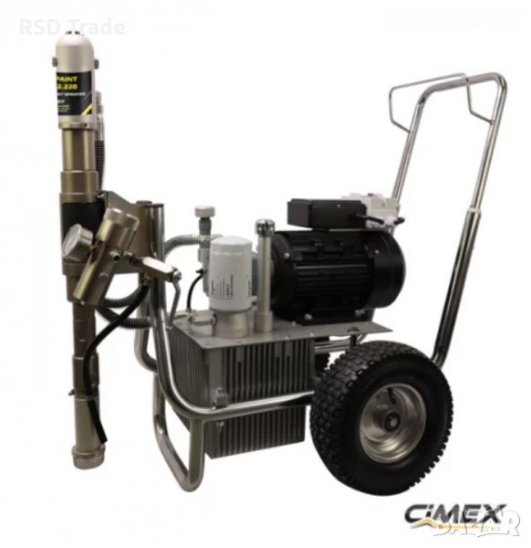 ПРОМО 13% Машина за нанасяне на шпакловка и безвъздушно боядисване CIMEX HPS 12.220, снимка 1