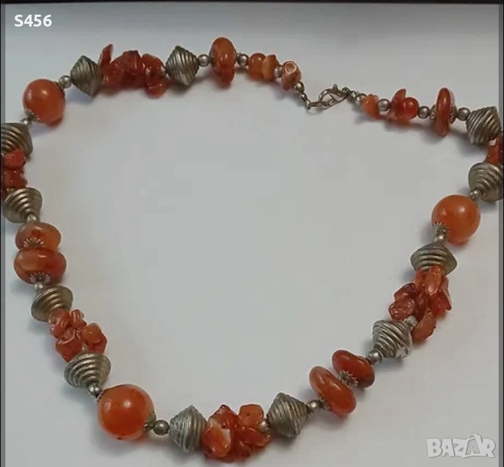 Гердан,колие полускъпоценни камъни,карнеол, снимка 1