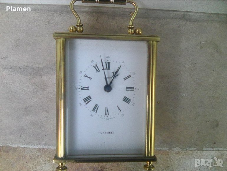 Английски настолен кварцов часовник изработен от месинг, снимка 1