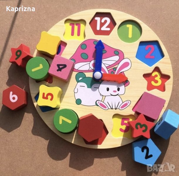 Монтесори дървен часовник “Зайко”, снимка 1