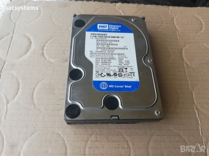  Хард диск Western Digital Caviar Blue WDC6400AAKS 640GB SATA 3.0Gb/s, снимка 1