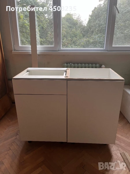 Кухненски шкаф ПДЧ, бял мат, снимка 1