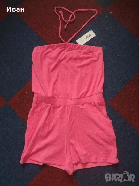 Нов плюшен гащеризон в нежно розово , снимка 1