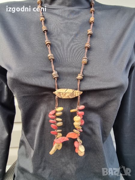 Колие дълго дървено (модел 21), снимка 1