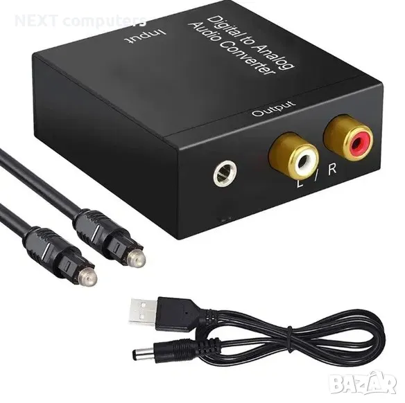 Висококачествен цифрово - аналогов аудио DAC с оптичен вход + Гаранция, снимка 1