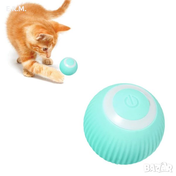 Интерактивна Играчка за котки Pet Gravity ball 360° Самовъртяща се гравитационна топка LED светлина, снимка 1