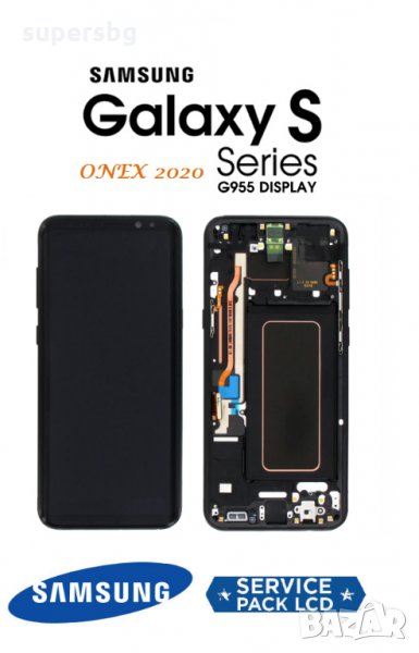 Нов 100% Оригинален LCD Дисплей + Тъч скрийн+Рамка за Samsung Galaxy S8 Plus SM-G955F Black, снимка 1