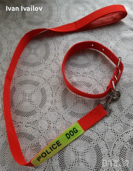 Комплект Текстилен Каишка и повод за куче , снимка 1