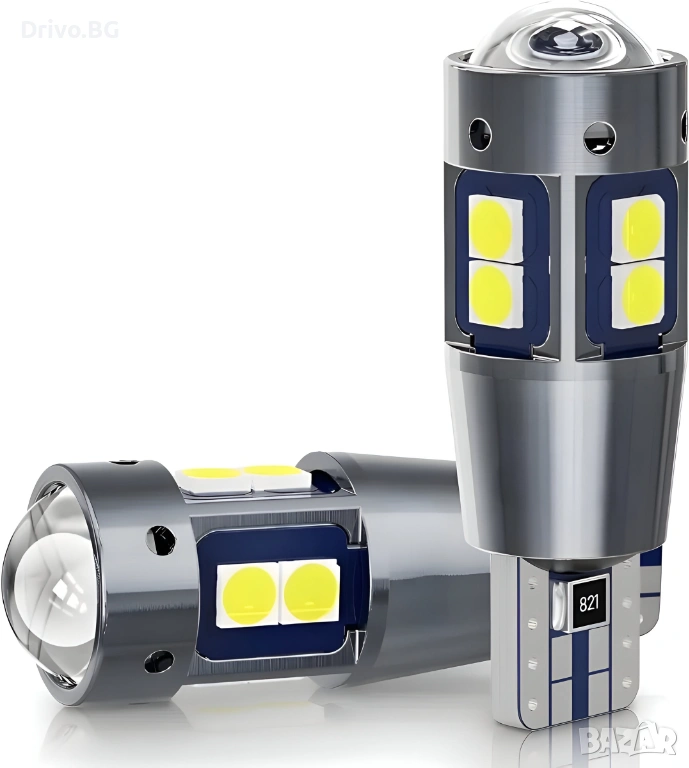 Изключително Мощни CANBus LED Крушки T10 за Габарити на Фарове, снимка 1