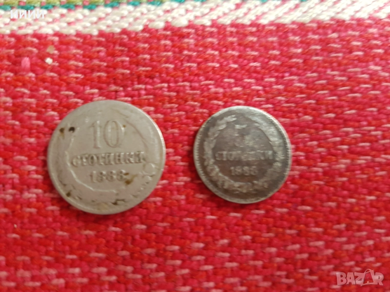 Монета 5 и 10 стотинки 1888, снимка 1