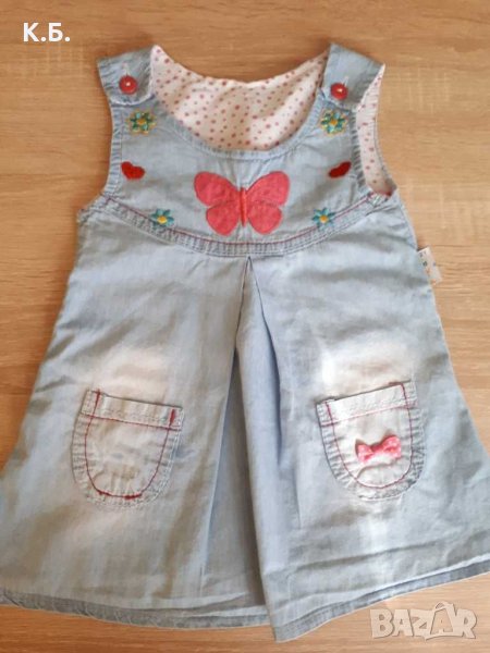 Тънка дънкова рокличка/сукманче р-р 74/ 80, снимка 1