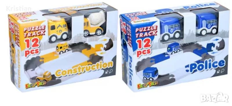 Пъзел писта - конструктор 12 части EDDY TOYS 3+, снимка 1