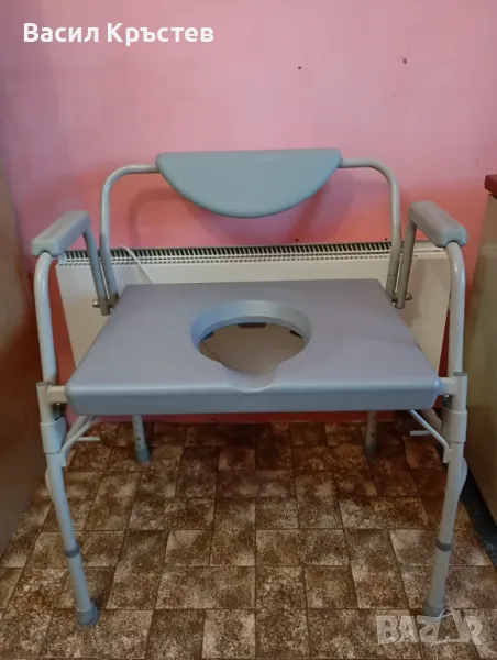 Комбиниран тоалетен стол за тежки хора до 225 кг., Разтегателна маса, Kонструкция за превоз на товар, снимка 1