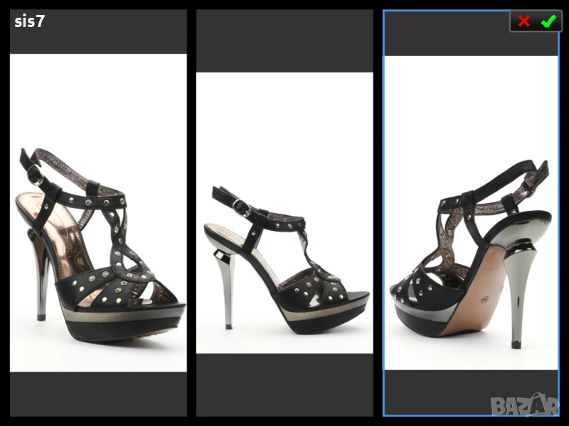 нови страхотни сандали на висок ток с камъни и капси внос от Англия, снимка 1