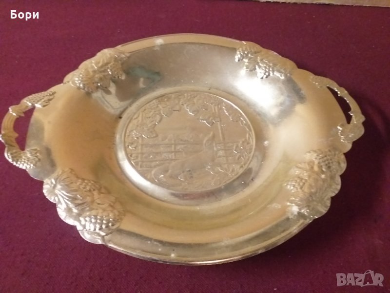 Стара руска метална чиния/фруктиера, снимка 1