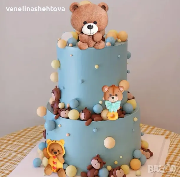 3D силиконов молд плюшено мече голямо фондан за декорация на торта гипс, снимка 1