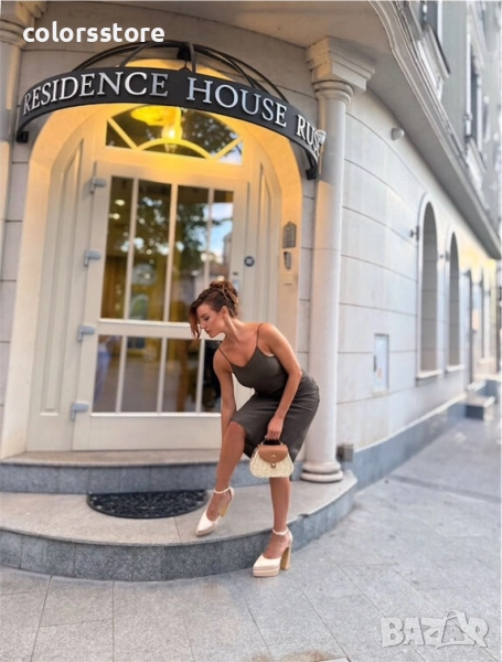 Сандали на ток - бежово златист сатен - VTK25 , снимка 1