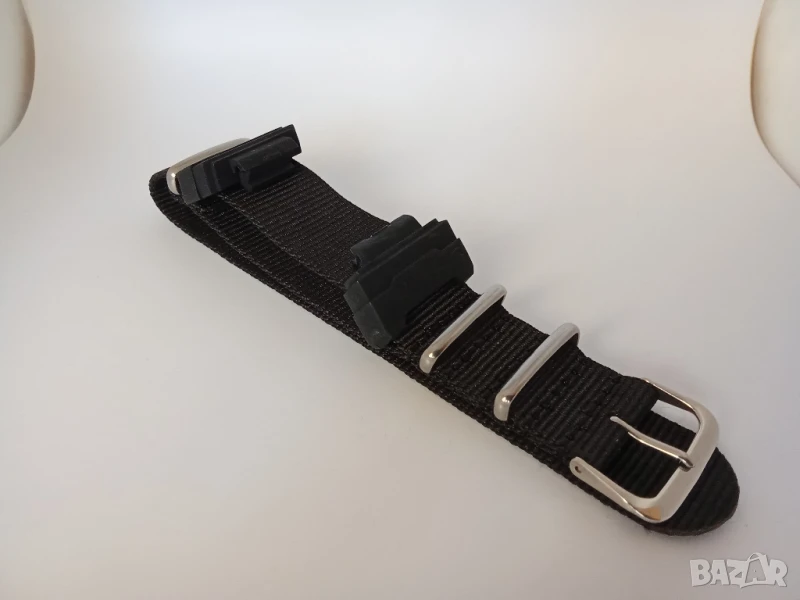 Нато каишка с адаптери за мъжки часовник Casio G-Shock GA-100 и др. черна зелена, снимка 1